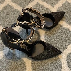 Sam & Libby Black and gold heels